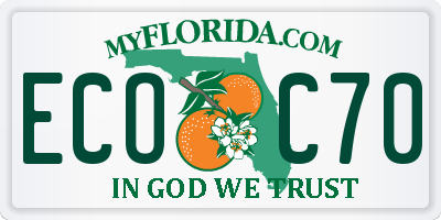 FL license plate ECOC70