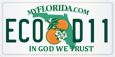 FL license plate ECOD11