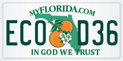 FL license plate ECOD36
