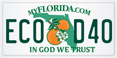 FL license plate ECOD40