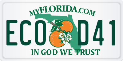 FL license plate ECOD41