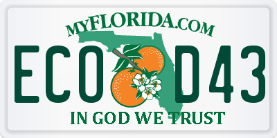 FL license plate ECOD43