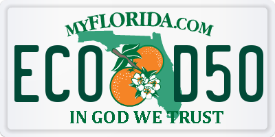 FL license plate ECOD50