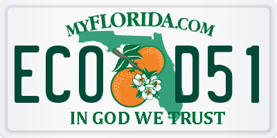 FL license plate ECOD51