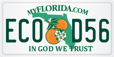 FL license plate ECOD56