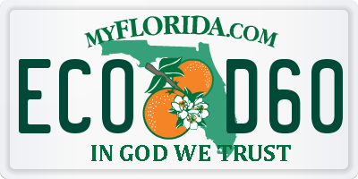 FL license plate ECOD60