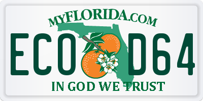 FL license plate ECOD64