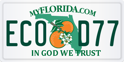 FL license plate ECOD77
