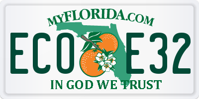 FL license plate ECOE32