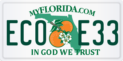 FL license plate ECOE33