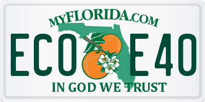 FL license plate ECOE40