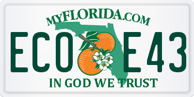FL license plate ECOE43