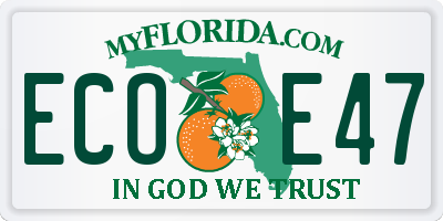 FL license plate ECOE47