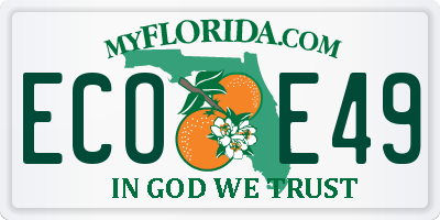 FL license plate ECOE49