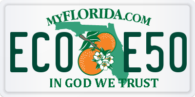 FL license plate ECOE50