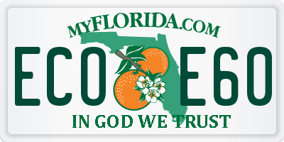 FL license plate ECOE60