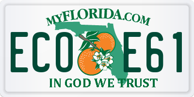 FL license plate ECOE61