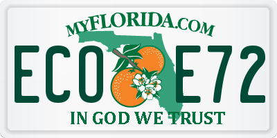 FL license plate ECOE72