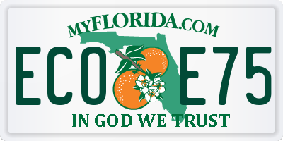 FL license plate ECOE75