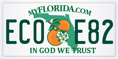 FL license plate ECOE82