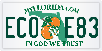 FL license plate ECOE83