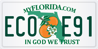 FL license plate ECOE91