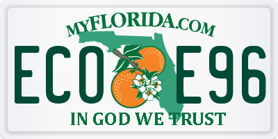 FL license plate ECOE96