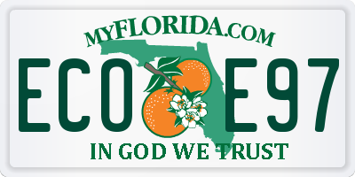 FL license plate ECOE97