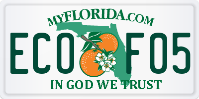 FL license plate ECOF05