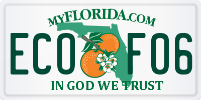 FL license plate ECOF06