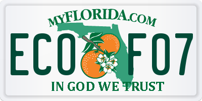 FL license plate ECOF07