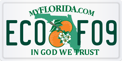 FL license plate ECOF09