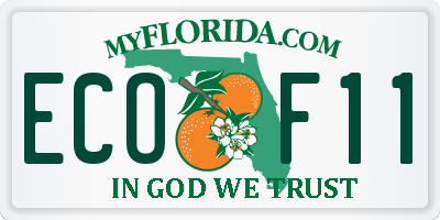 FL license plate ECOF11