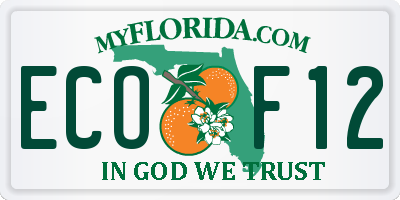 FL license plate ECOF12