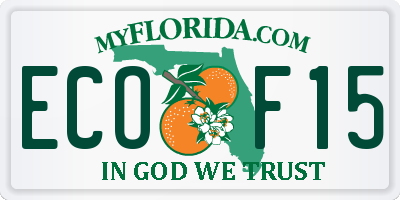 FL license plate ECOF15