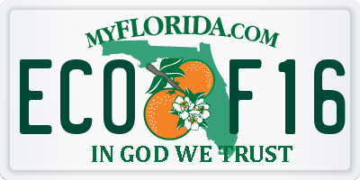FL license plate ECOF16