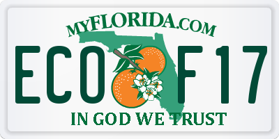 FL license plate ECOF17
