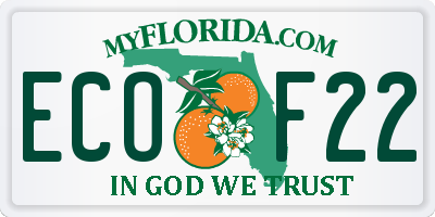 FL license plate ECOF22