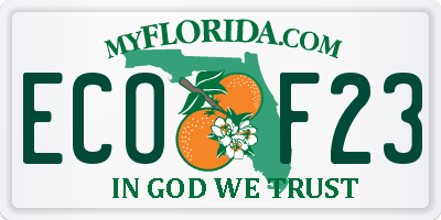 FL license plate ECOF23
