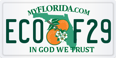 FL license plate ECOF29