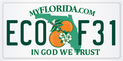 FL license plate ECOF31