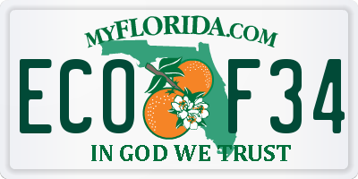 FL license plate ECOF34