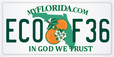 FL license plate ECOF36