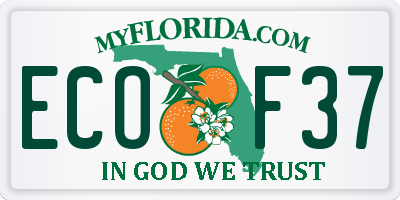 FL license plate ECOF37
