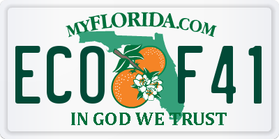 FL license plate ECOF41
