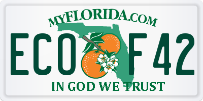 FL license plate ECOF42