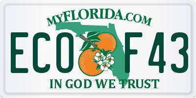 FL license plate ECOF43