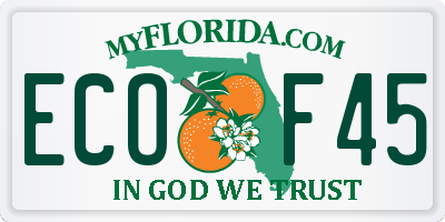 FL license plate ECOF45