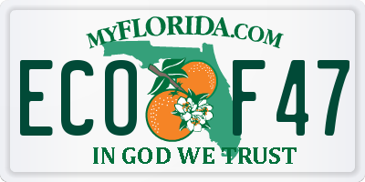 FL license plate ECOF47