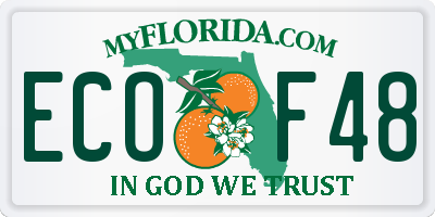 FL license plate ECOF48
